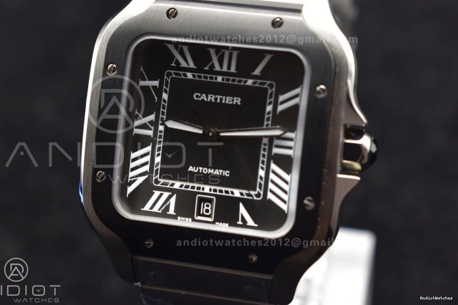 1:1 Santos Bezel 3KF Black Cartier 1049 40mm MIYOTA on Best SS Bracelet White SS Edition NewStyle Dial de 0408